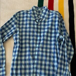 J. Crew Blue and White Checkered Casual Shirt